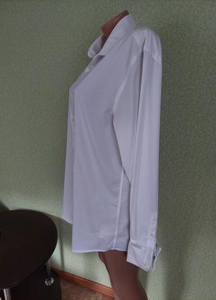 Белая базовая рубашка zara из лиоцелла9 фото