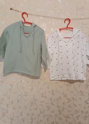 Туника муслин пляжная с капюшоном