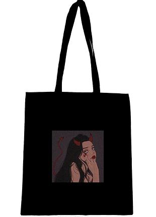 Эко сумка шоппер торба  " девушка демон "