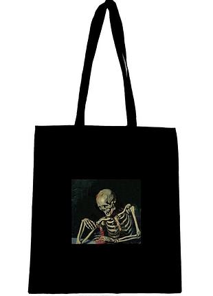 Эко сумка шоппер торба с принтом " скелет, скелетон "