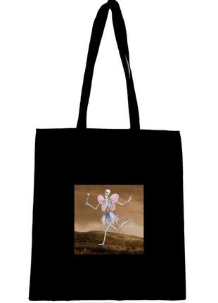 Еко сумка шопер торба з принтом " мем скелет фея "