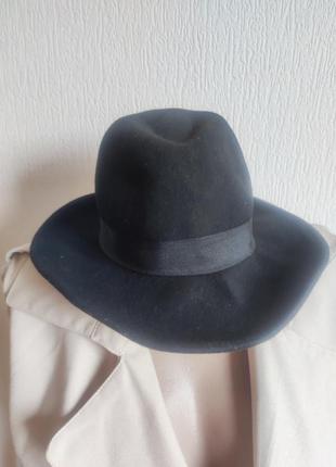 Шляпа женская фетровая ковбойка черного цвета4 фото