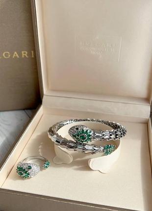 Комплект каблучка браслет в стилі bvlgari2 фото