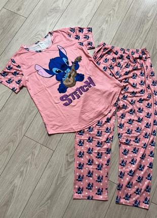 Піжама стіч футболка штани літня костюм для дому домашній для сну