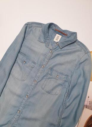 Подовжена джинсова сорочка h&amp;m2 фото