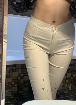 Бриджи шорты до колена женские брендовые штаны натуральные zara новые с биркой
