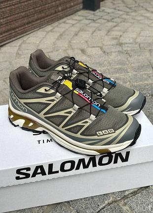Кроссовки salomon xt-6 beluga dull gold