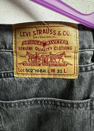 Джинсы levis 502 hi-ball серые 313 фото