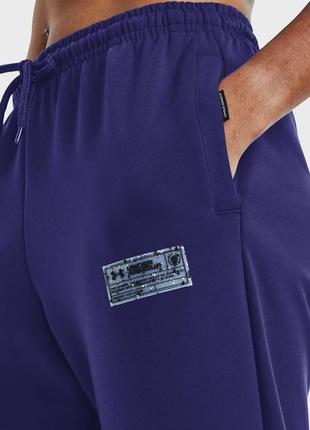 Темно-синие спортивные штаны ua summit knit joggers (унисекс)6 фото