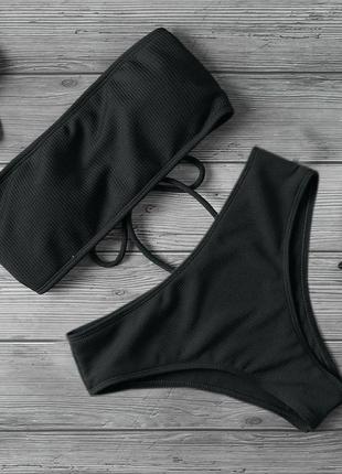 Купальник чорний роздільний