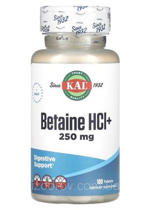 Бетаїн гідрохлорид 250 мг і пепсин kal betaine hcl 100 таблеток