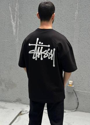 Чоловіча футболка стуссі чорна / футболки від stussy