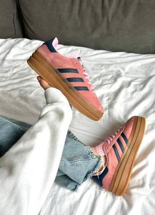 Кроссовки adidas gazelle bold pink glow  (адидас самб10 фото