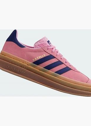 Кроссовки adidas gazelle bold pink glow  (адидас самб4 фото