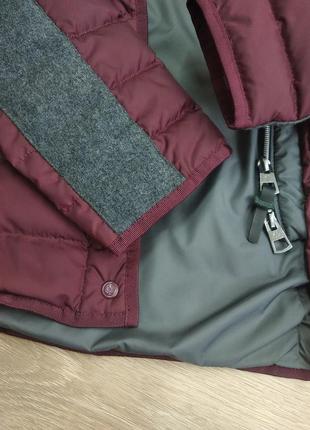 Marc o'polo короткая базовая демусезонная стеганая куртка с капюшоном микро пуховик жакет пиджак вишневого бордового цвета пух перо оригинал xs s m9 фото