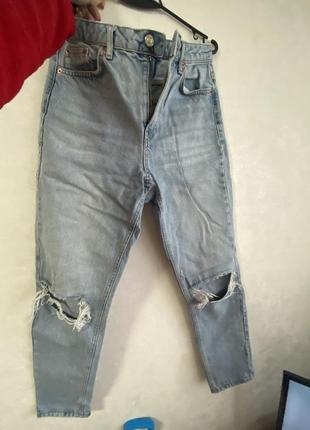 Mom мом джинсы высокая посадка рваные topshop2 фото