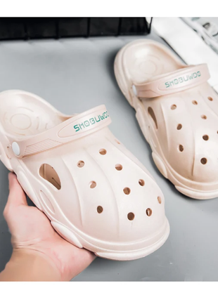 Легкие шлепки сабо шлепанцы кроксы snowbudo в стиле crocs2 фото