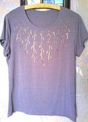 Футболка з гарною аплікацією xl/48-50