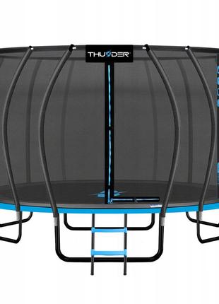 Батут із внутрішньою сіткою thunder inside ultra 16ft 490 см black/blue poland