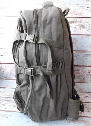 Большой брезентовый рюкзак, мужской рюкзак, туристический рюкзак5 фото