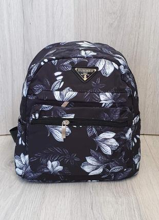 Школьный рюкзак с накаткой цветы1 фото