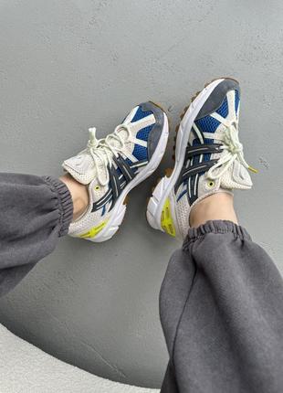 Женские кроссовки asics gel-sonoma 15-50 beige blue ассикс бежевого с синим цветами4 фото