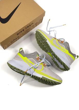 Nike react pegasus trail 4 •grey green•5 фото