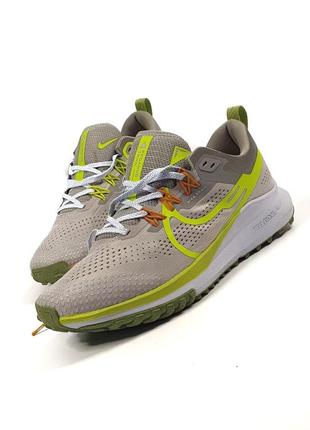 Nike react pegasus trail 4 •grey green•6 фото