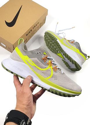 Nike react pegasus trail 4 •grey green• 7