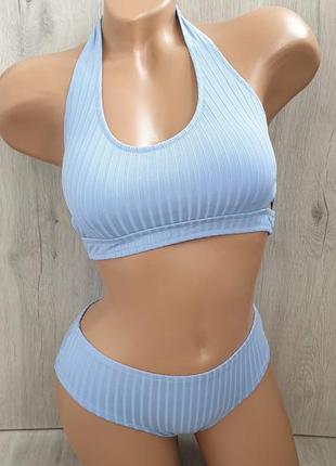 Молодёжный  купальник топ рубчик, 34-42 размер, ассортимент цветов