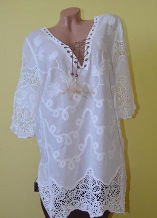 Стильная пляжная женская туника платьем, s-m, l-xl