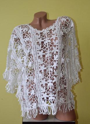 Стильная пляжная женская туника под шорты, s-m, l-xl