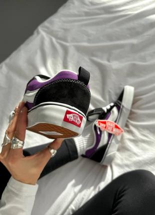 Женские кеды фиолетовые с черным vans knu purple black white2 фото