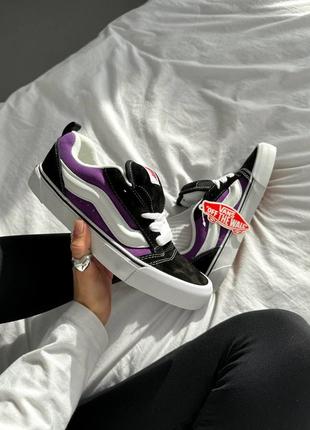 Женские кеды фиолетовые с черным vans knu purple black white7 фото