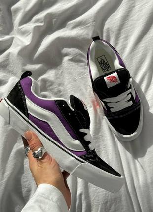 Женские кеды фиолетовые с черным vans knu purple black white5 фото