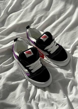 Женские кеды фиолетовые с черным vans knu purple black white3 фото