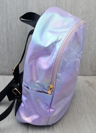 Рюкзак міський, шкільний із накаткою русалка, глянсовий, асортимент квітів2 фото