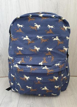 Стильний шкільний, підлітковий, студентський рюкзак із конячками1 фото