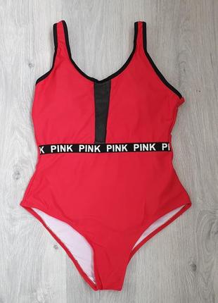 Молодёжный сдельный купальник pink, 34-42 размер, ассортимент цветов3 фото