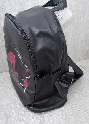 Школьный рюкзак из экокожи с накаткой фламинго, ассортимент цветов2 фото