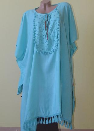 Стильная пляжная женская туника платьем, s-m, l-xl