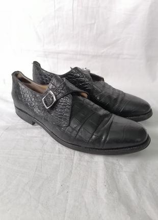 Мужские кожаные классические туфли мононки fischer