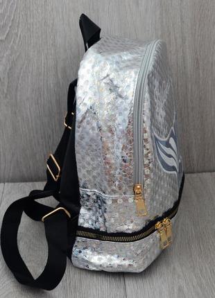 Рюкзак міський, шкільний із накаткою русалка, асортимент квітів2 фото