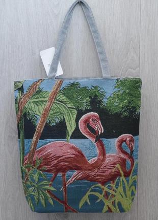 Пляжная, городская сумка с милым принтом фламинго