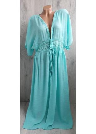 Легка та стильна жіноча пляжна туніка в підлогу s-m, l-xl