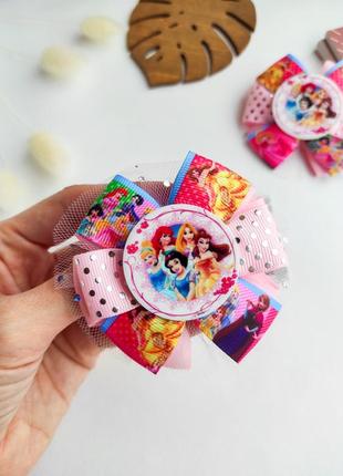 Бантики принцеси діснея банти з принцесами рожеві резинки3 фото