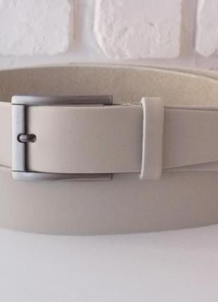 Мужской бежевый кожаный ремень (украина)