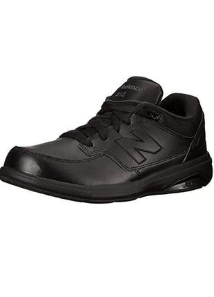 26,5см. new balance. черные кожаные кроссовки. оригинал.