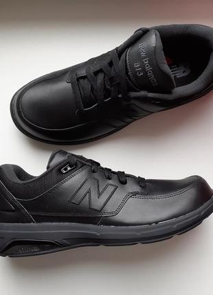 26,5см. new balance. черные кожаные кроссовки. оригинал.3 фото