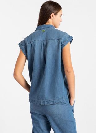 Блуза рубашка безрукавка сорочка mango оверсайз з приспущеною лінією плеча